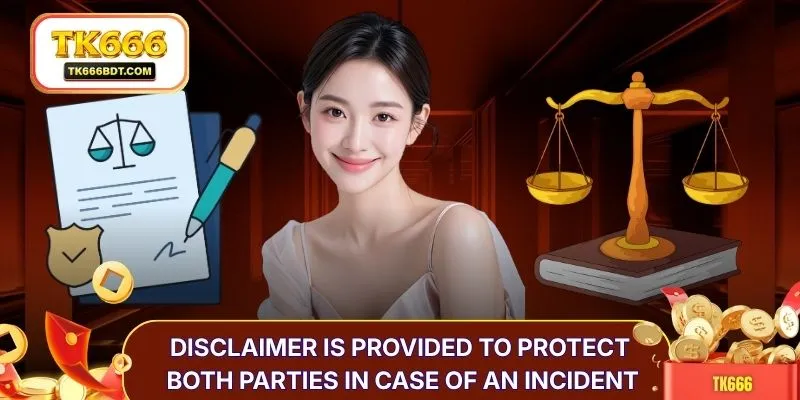 Disclaimer is provided to protect both parties in case of an incident